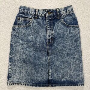 VTG 80s Guess Denim Skirt Women's 28 Acid Wash Retro Grunge Streetwear